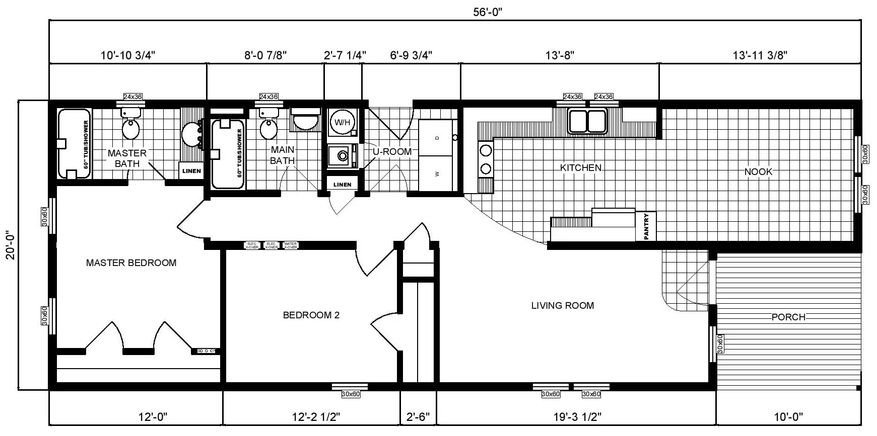 Single Wide Floor Plans - Mountain View Custom Homes LLC, image size:1741x867