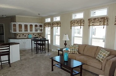 Interior (Optional) Windows and Transom Tops Shown in a 16'-Wide Single-Section Home
