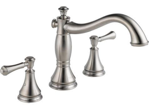 DELTA CASSIDY STAINLESS STEEL ROMAN SOAKER TUB FAUCET Delta Cassidy Stainless Steel Roman Soaker Tub Faucet