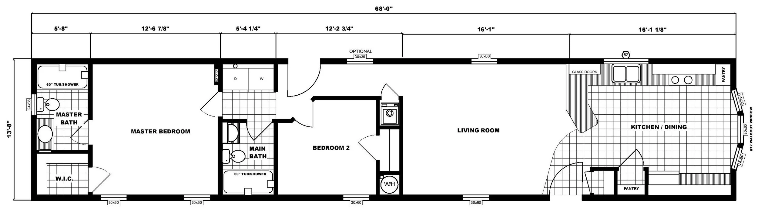 G-613 - 14' X 68' - 933 SQ. FT.