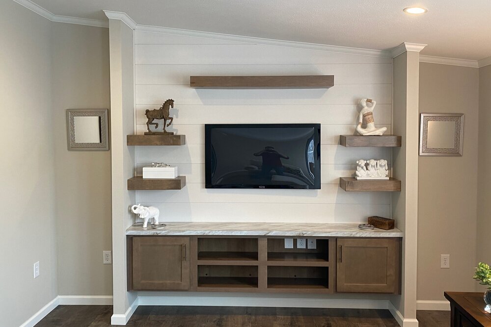 Pine Grove Homes Built Ins, Built In Bookcase Tv Wall