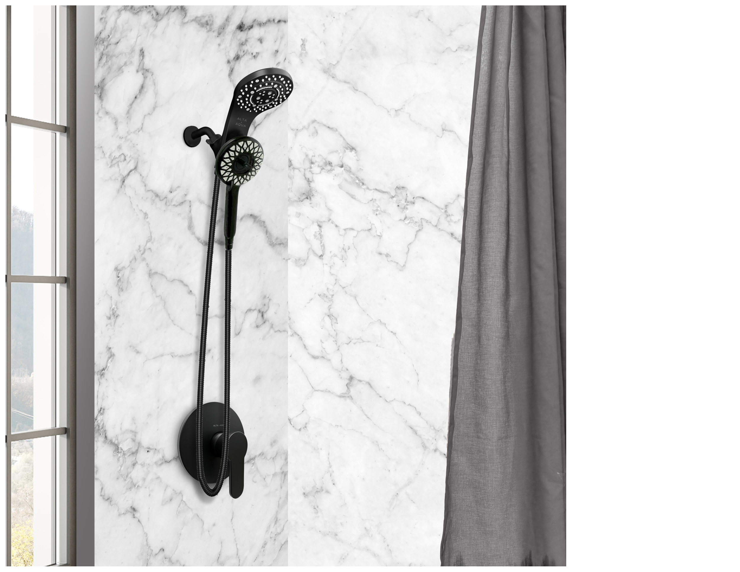 ALTA AQUA Essential Shower Head Combo - Black