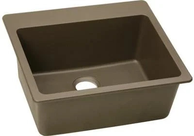 ELKAY E-granite 25/22 Single Bowl w/matching drain - Mocha