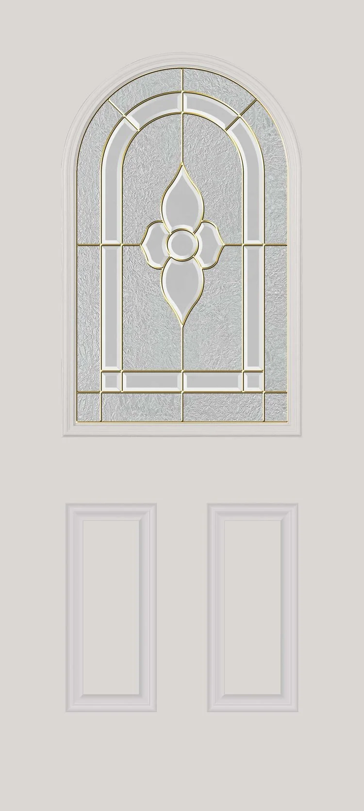 PLASTPRO® Half-Glass Door with Round Top (Decorative Glass w/Nickel Caming)with round top