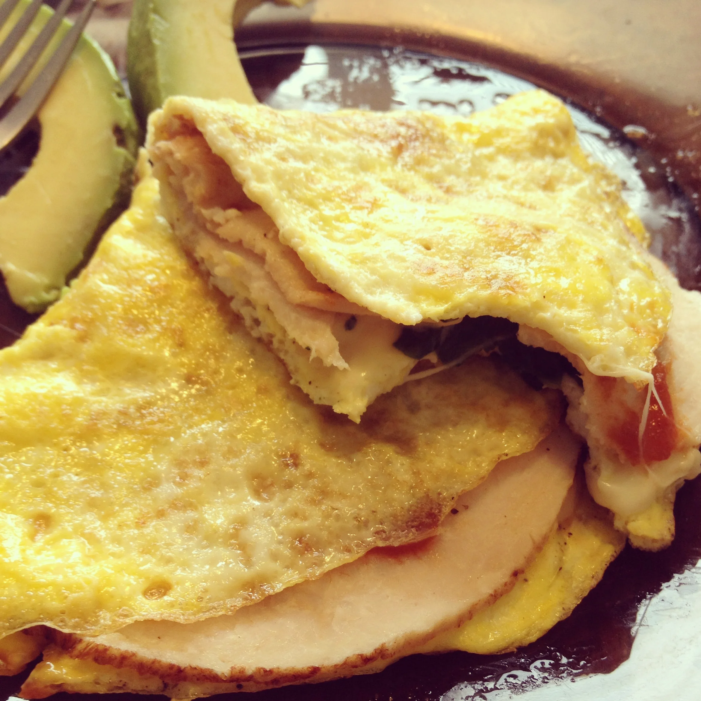 panini with eggs as the "bread" - get creative in the kitchen! eggs don't just need to be for breakfast ;)
