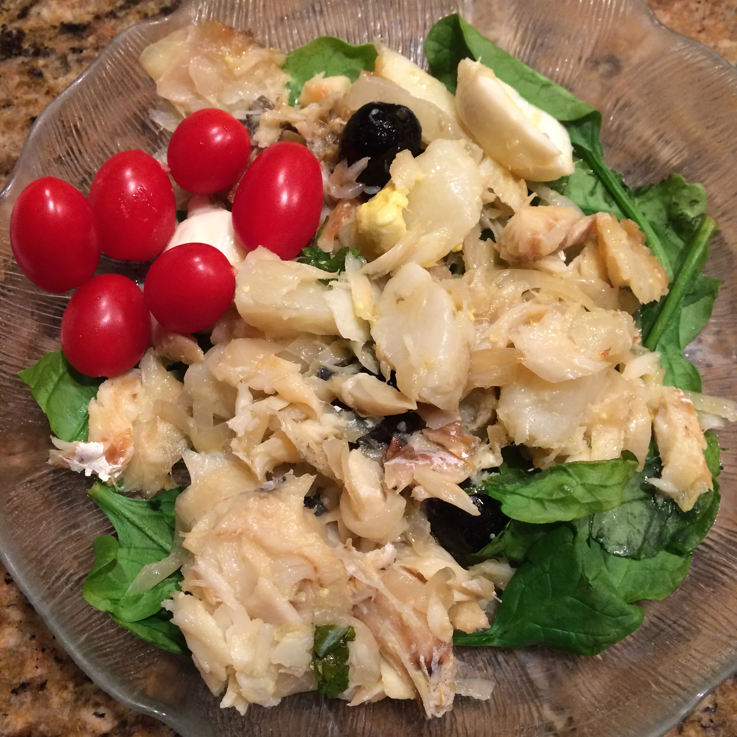 Bacalhau leftovers were great over spinach!