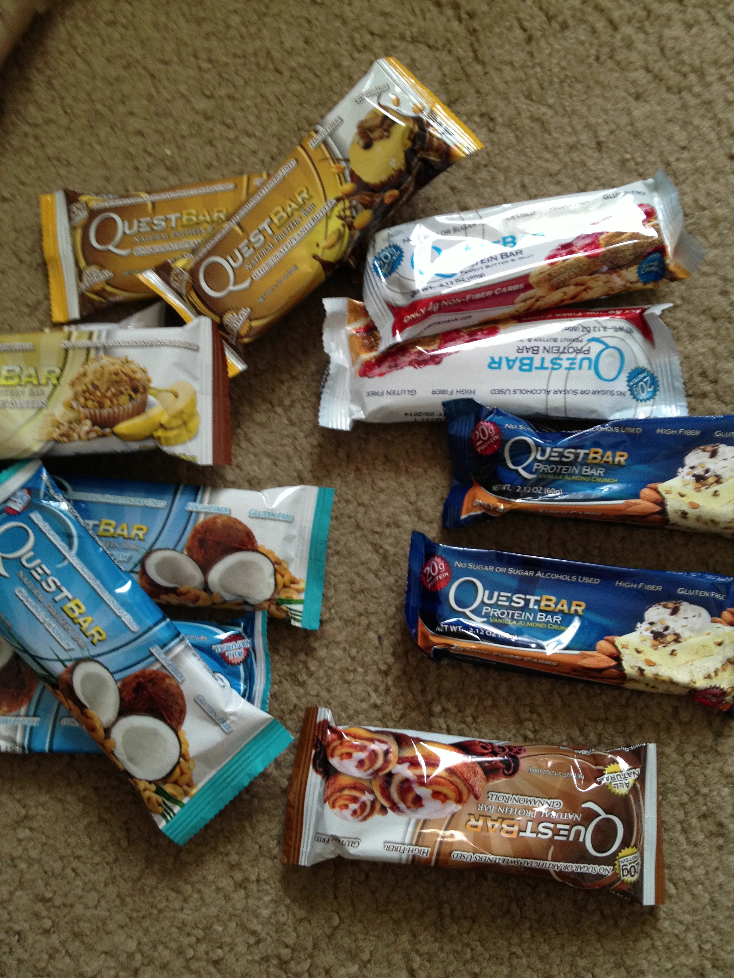 Quest Bars come in lots of flavors. They are super filling so I usually save them for drives home to Jersey when I don't want to stop to eat.