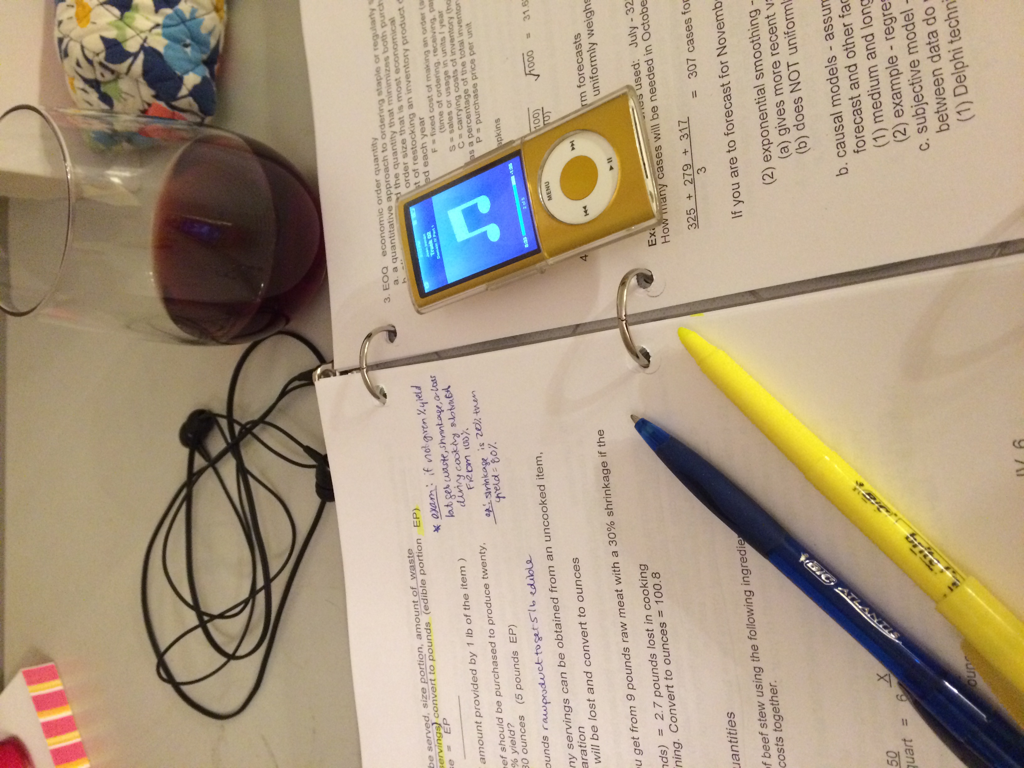 a glass of red wine goes great with my study guide ;)