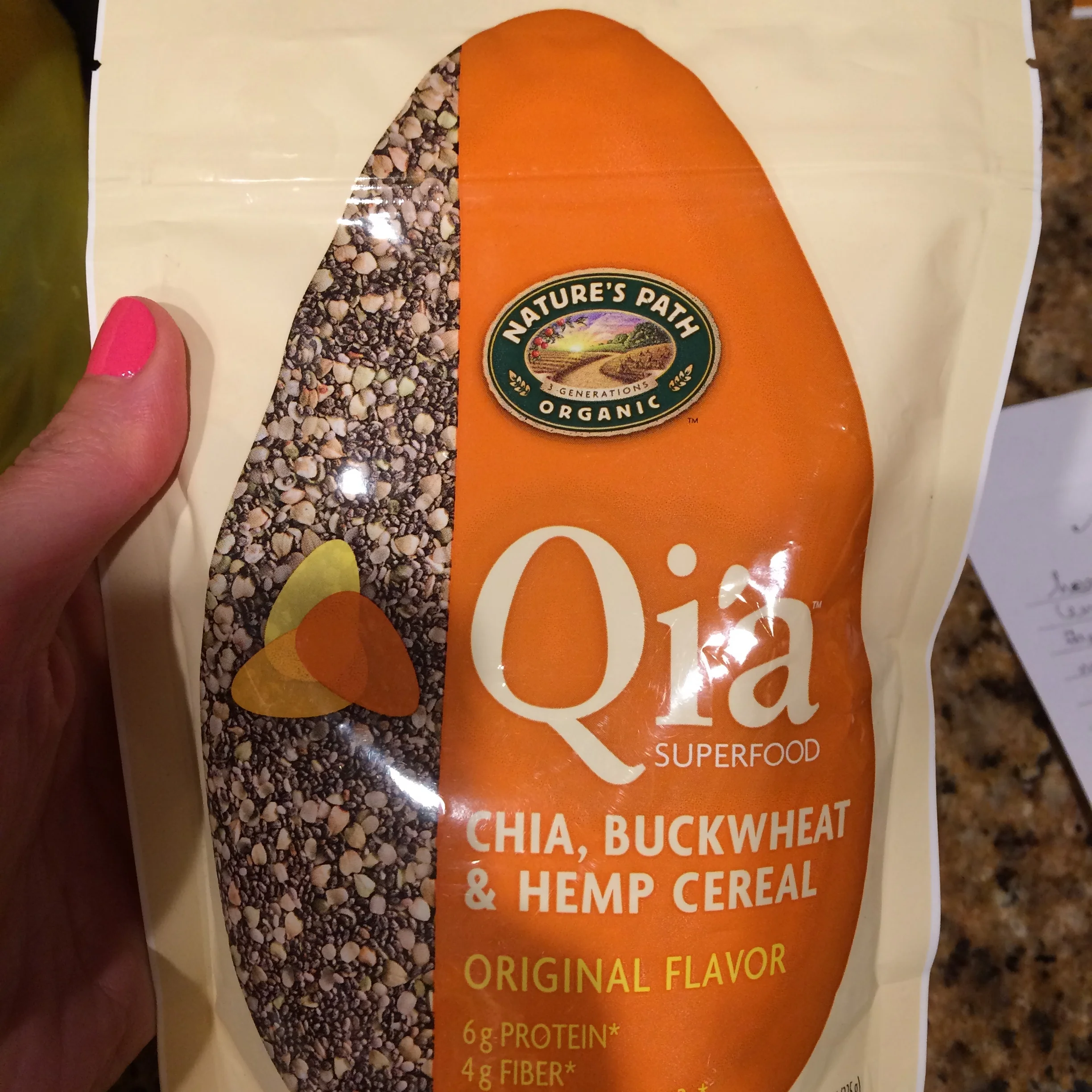 Favorite crunchy topping! Not the easiest to find. Check the cereal/granola/oatmeal section of your local supermarket. If your supermarket carries other Nature's Path Organic products then ask the service desk to get this produce in stock!