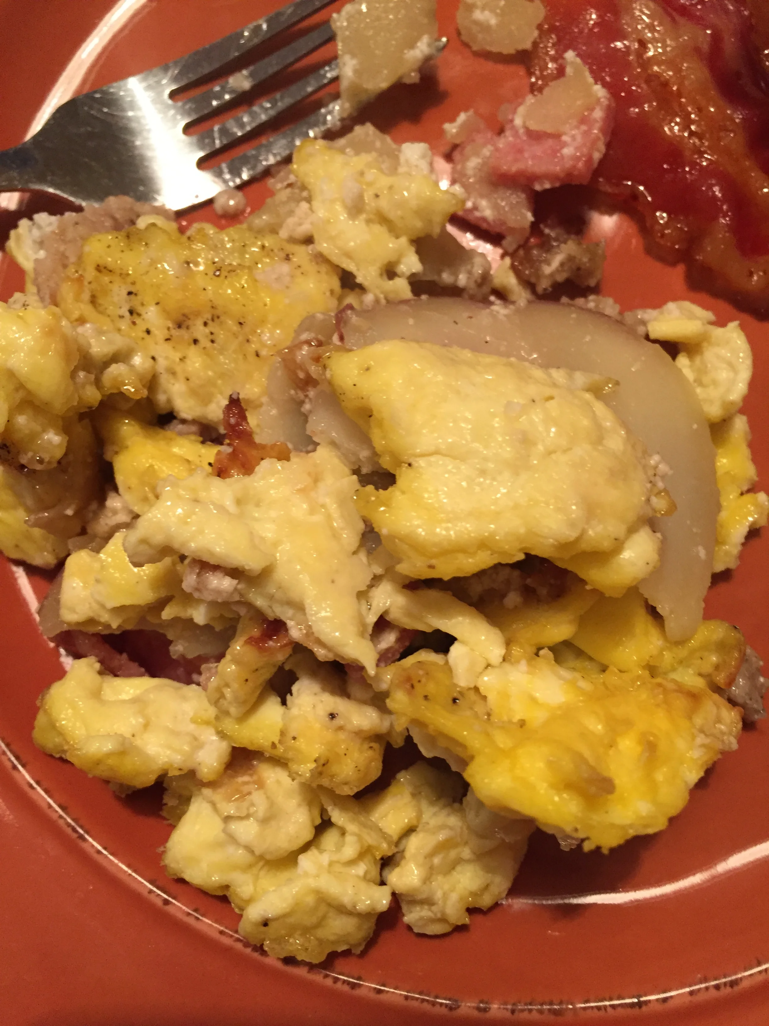 A good way to help wean yourself off of sweets is to eat a good breakfast like the breakfast lasagna pictured here.