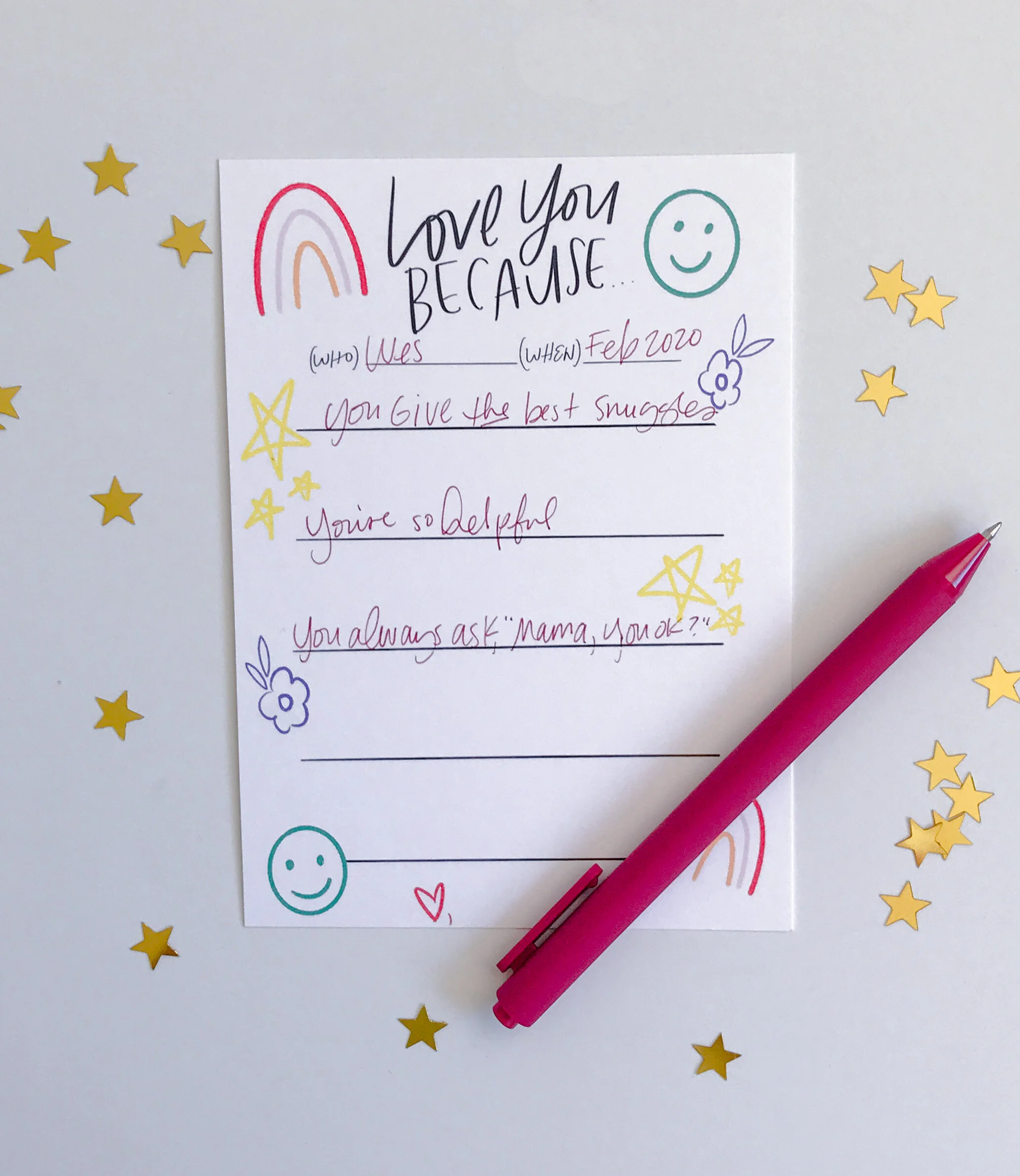 Love You Because, Printable