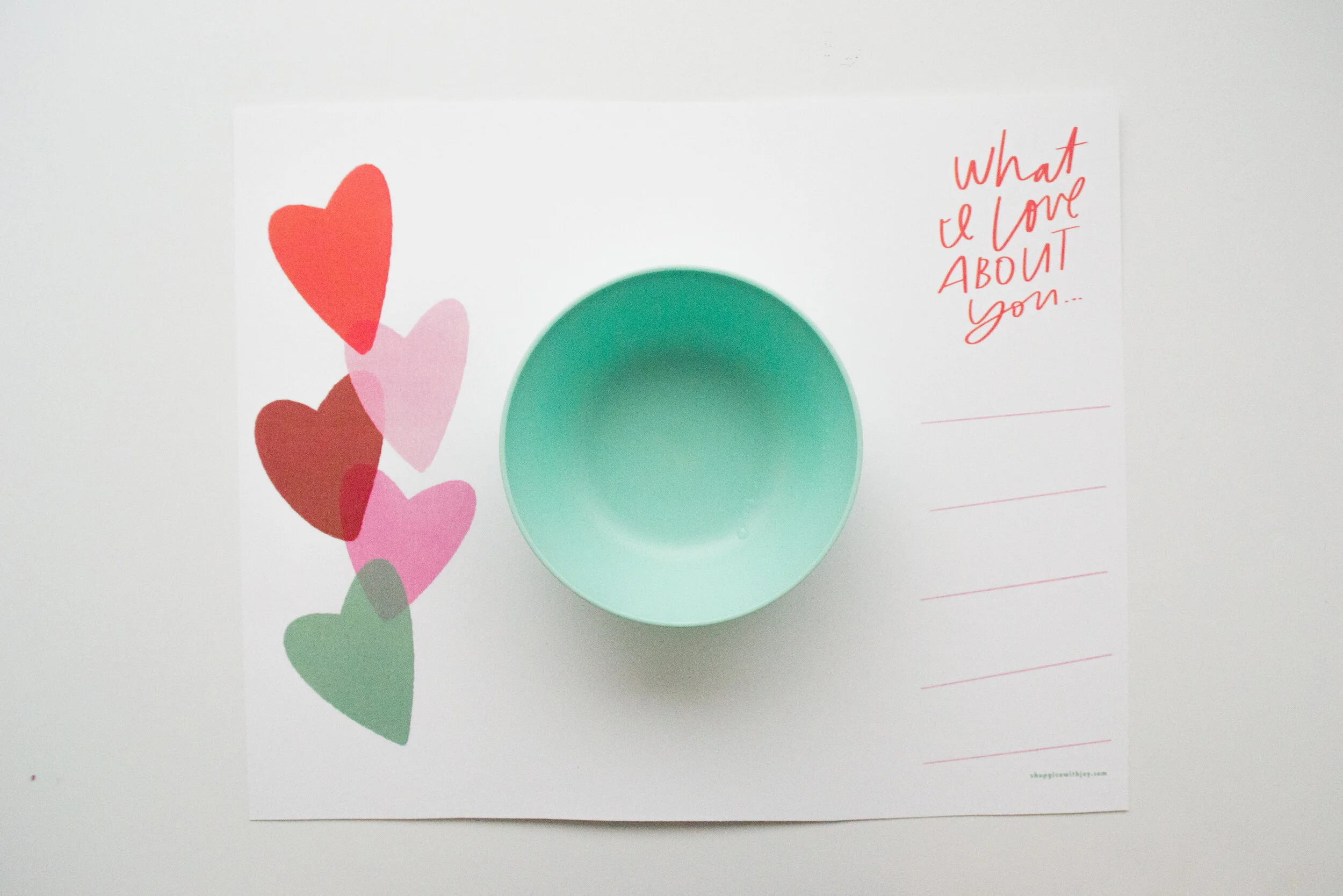What I Love About You Placemats, Digital File