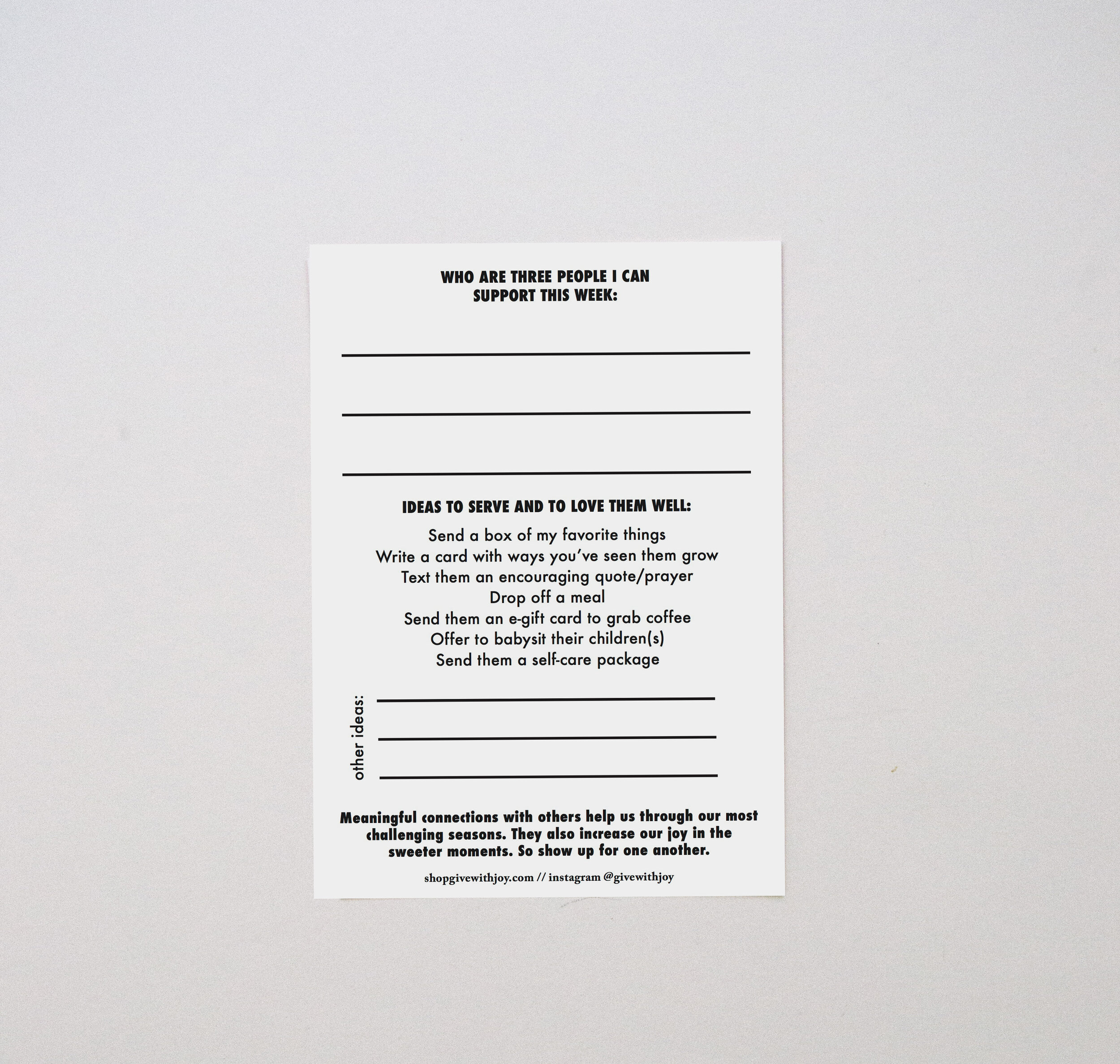 GWJ Worksheet for Thoughtfulness