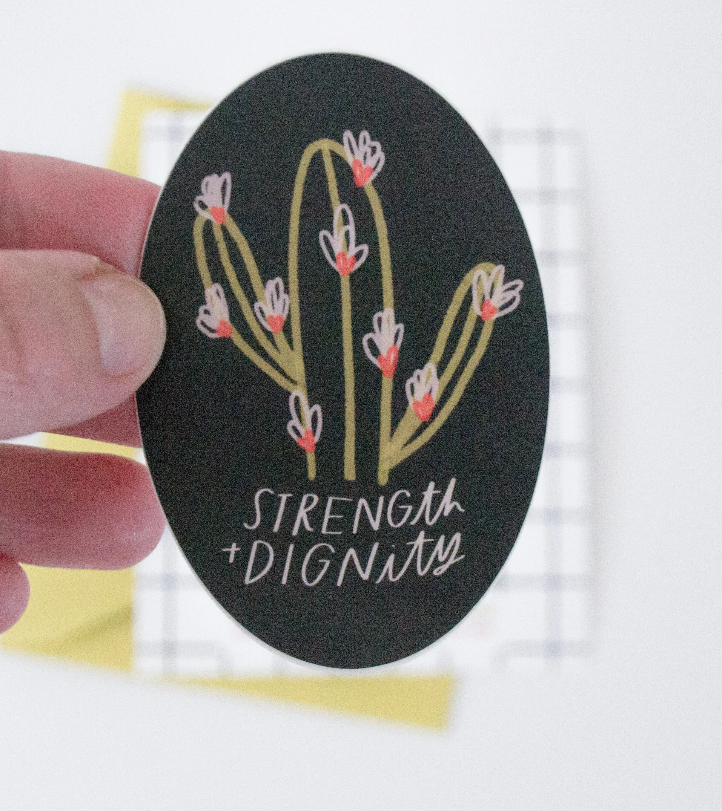 Strength + Dignity Sticker