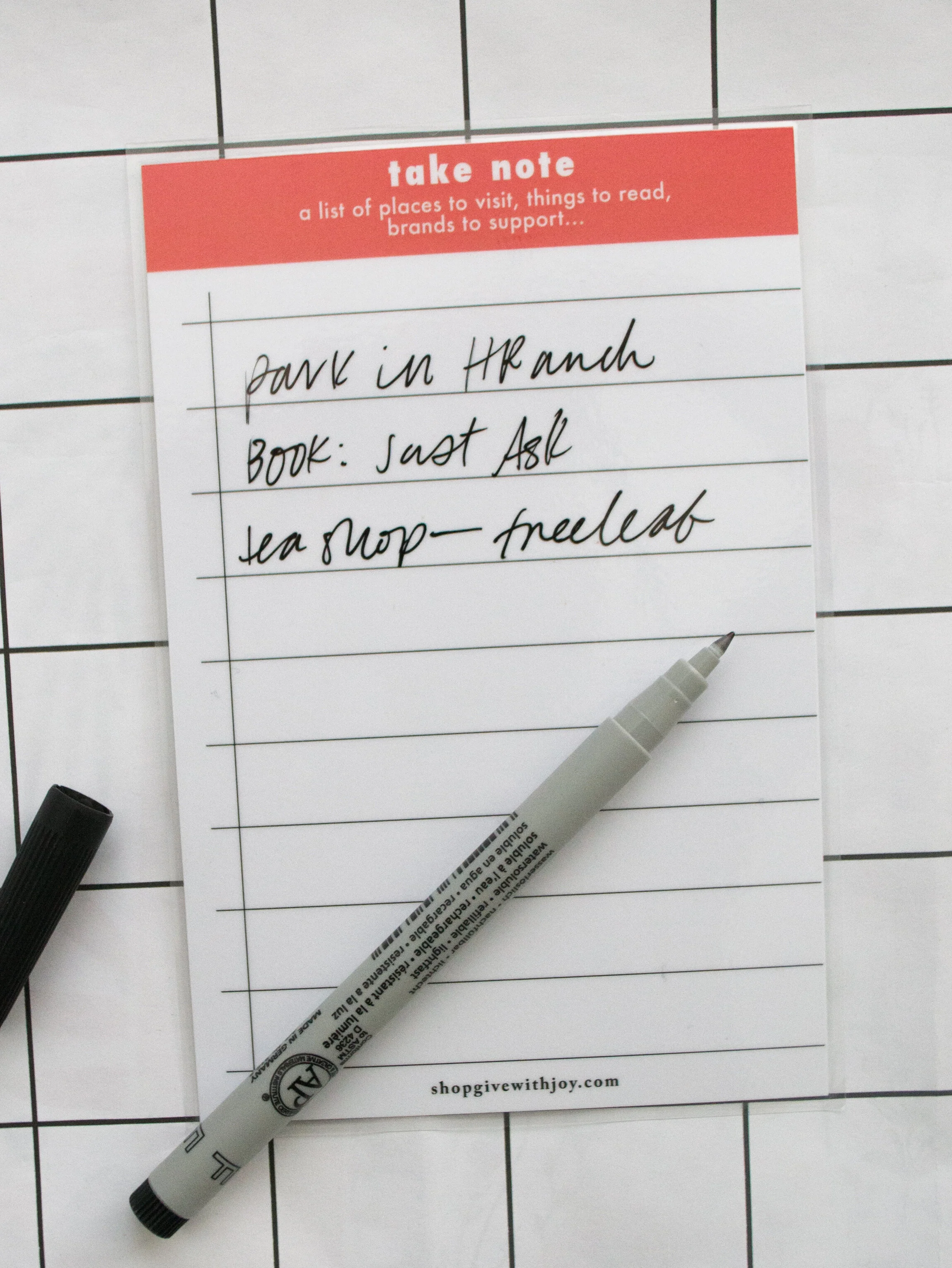 Take Note Washable and Reusable List