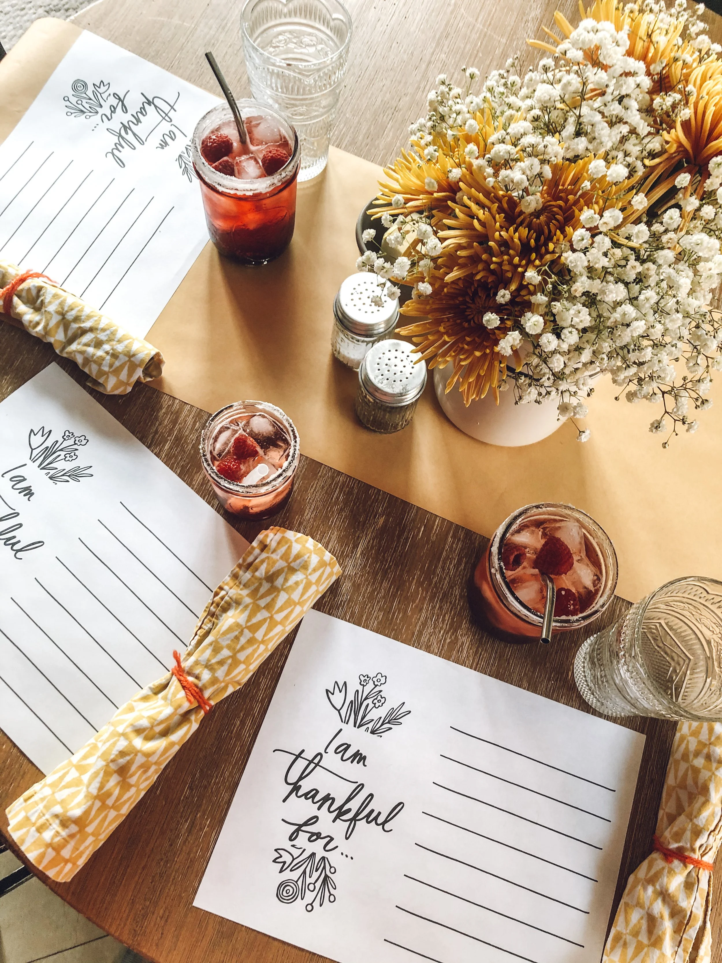 I am Thankful for... Digital Download Placemats