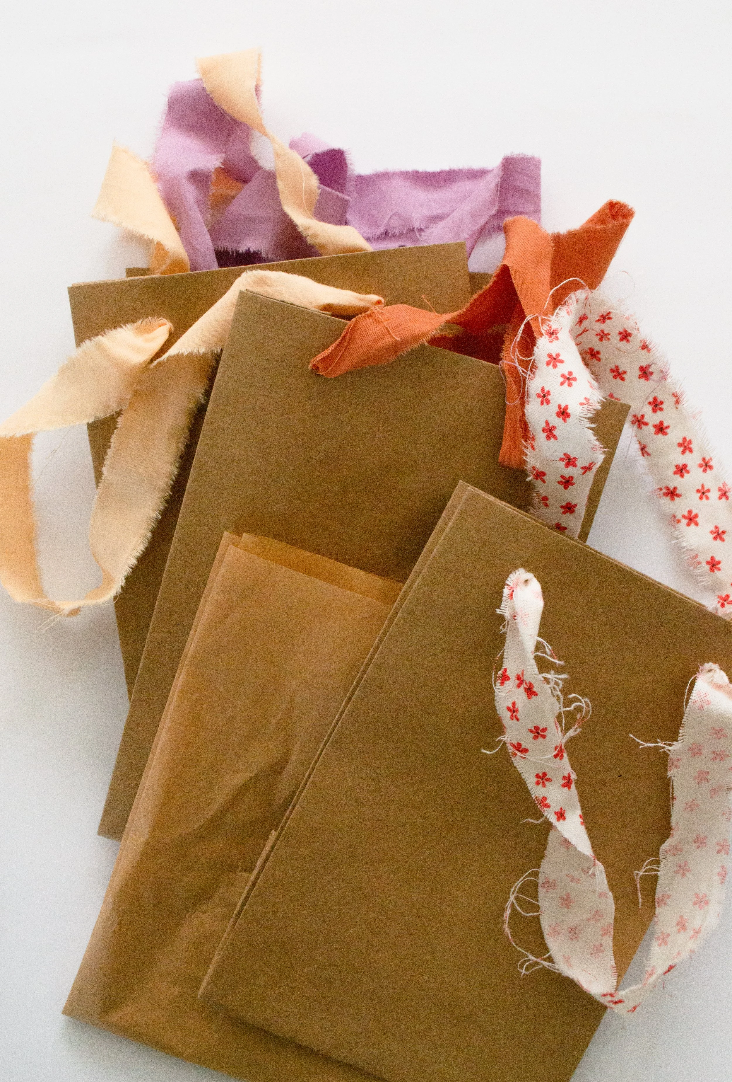 Set of Four Kraft Paper Gift Bags — give with joy