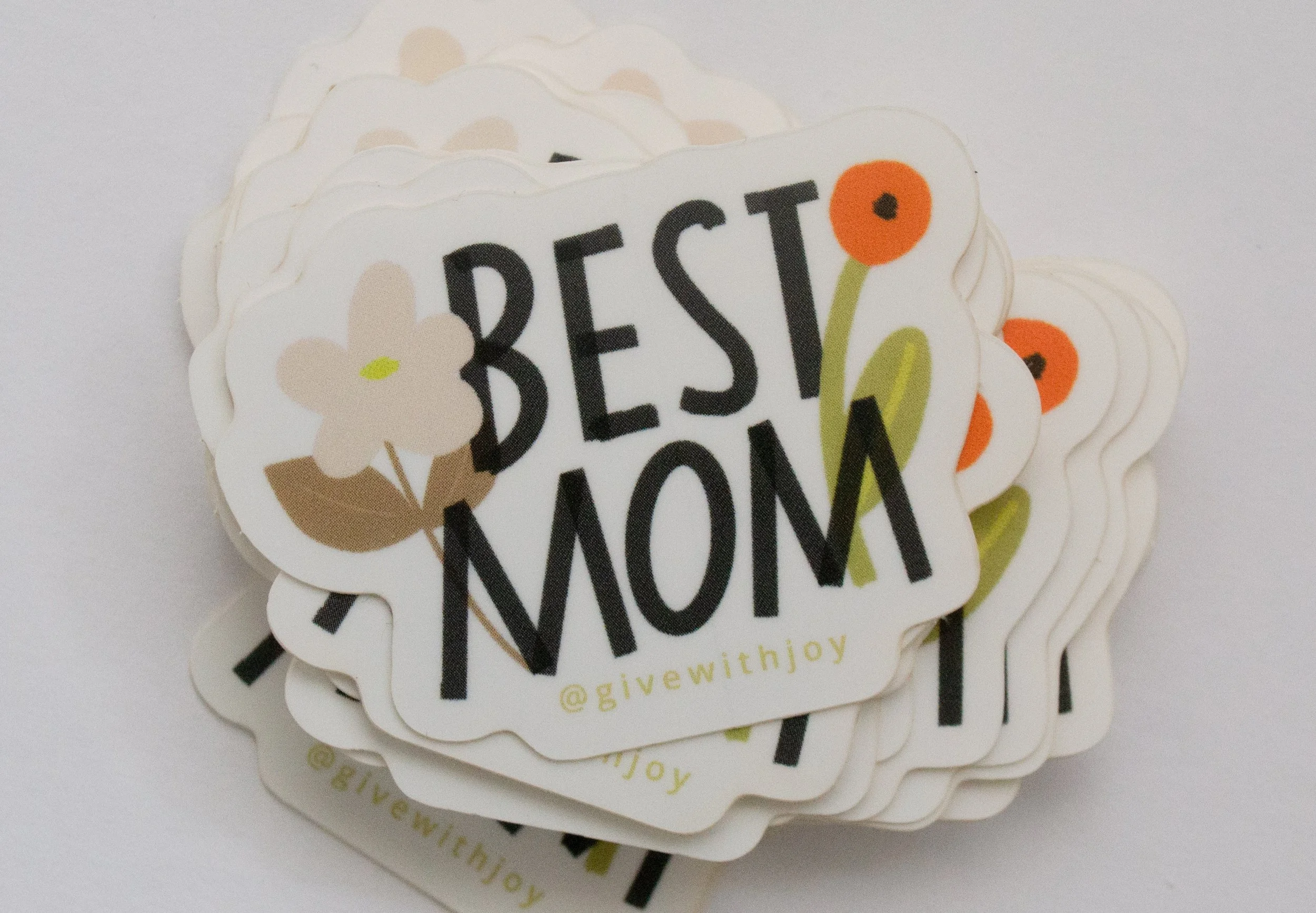 Best Mom Floral Vinyl Sticker