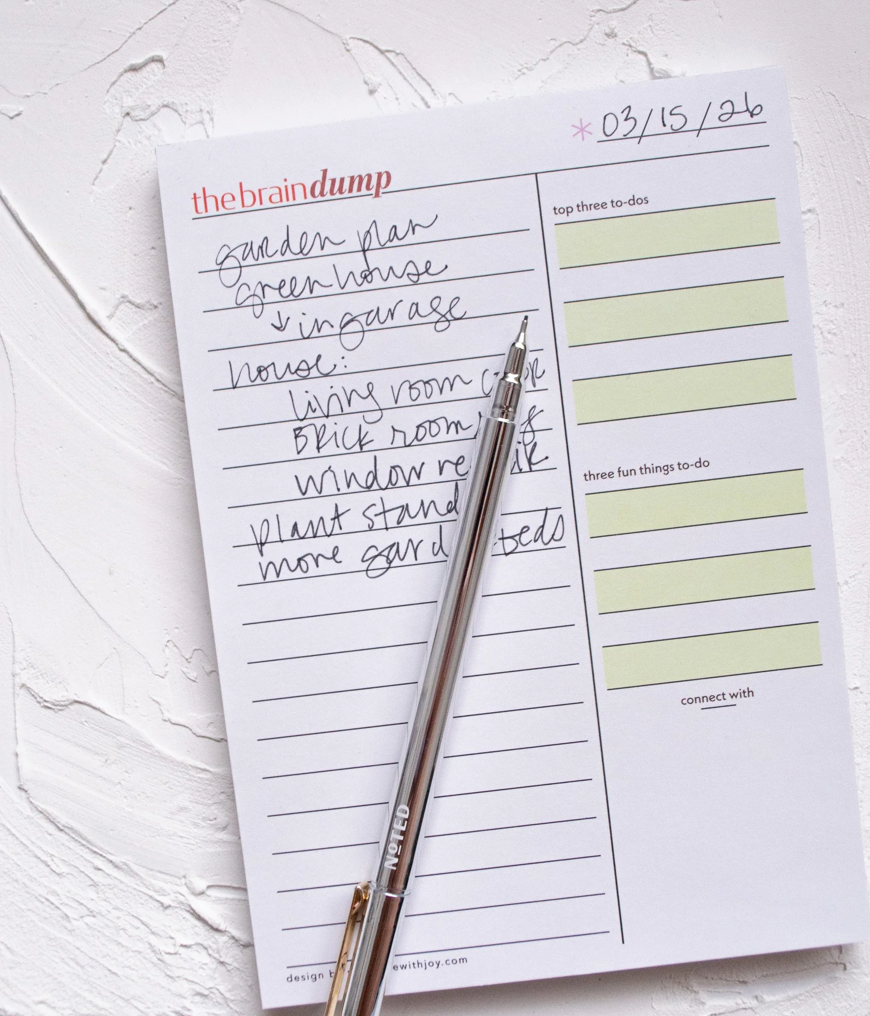 The Brain Dump Tear-Off Pad