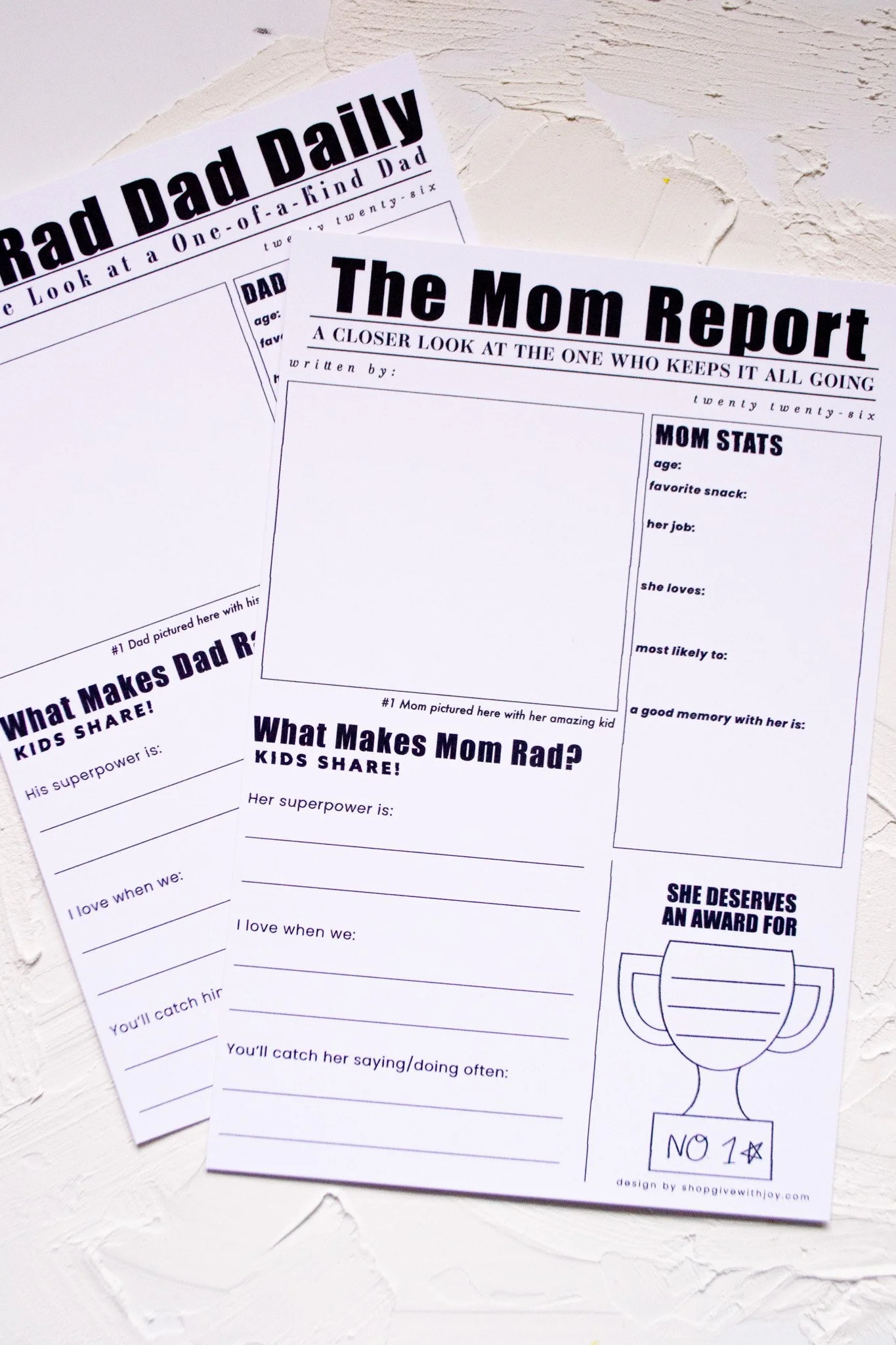 The Mom Report: An Interview Card Printable for 2026