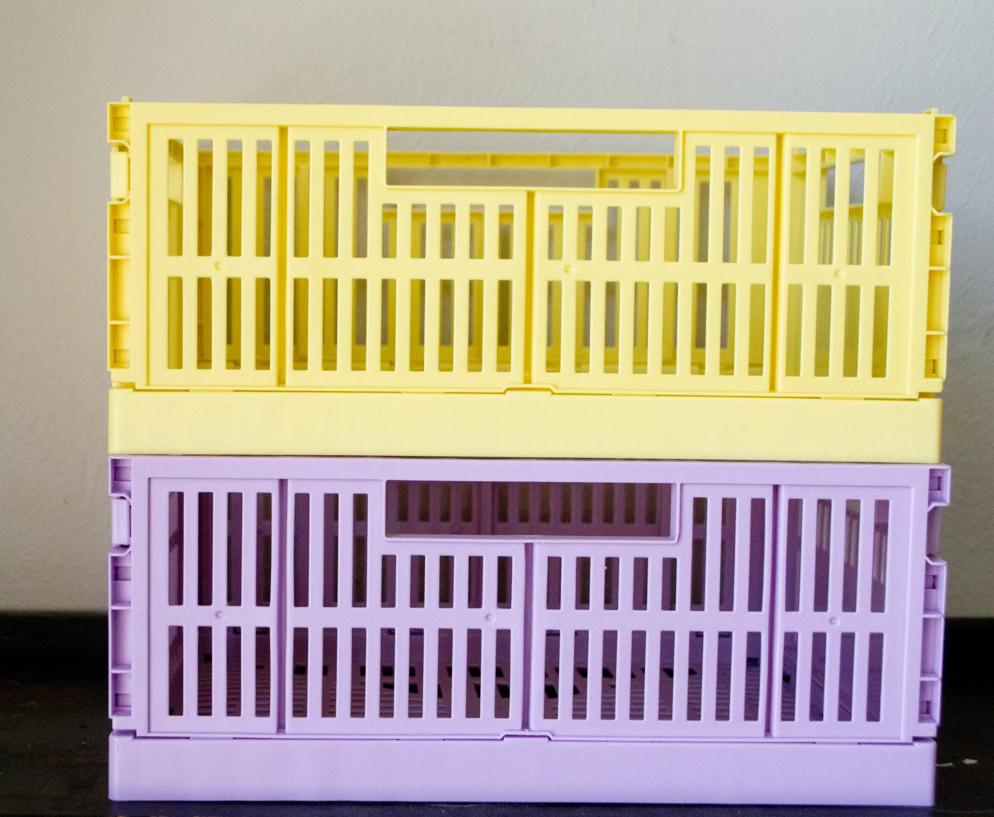 Large Foldable Storage Basket in Yellow and Purple
