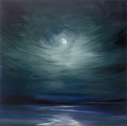 "Silver Moon" oil on canvas 36X36"