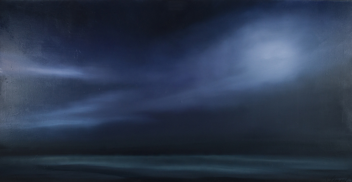 "Moon over Plum Island" 38.5"x75" Oil on canvas