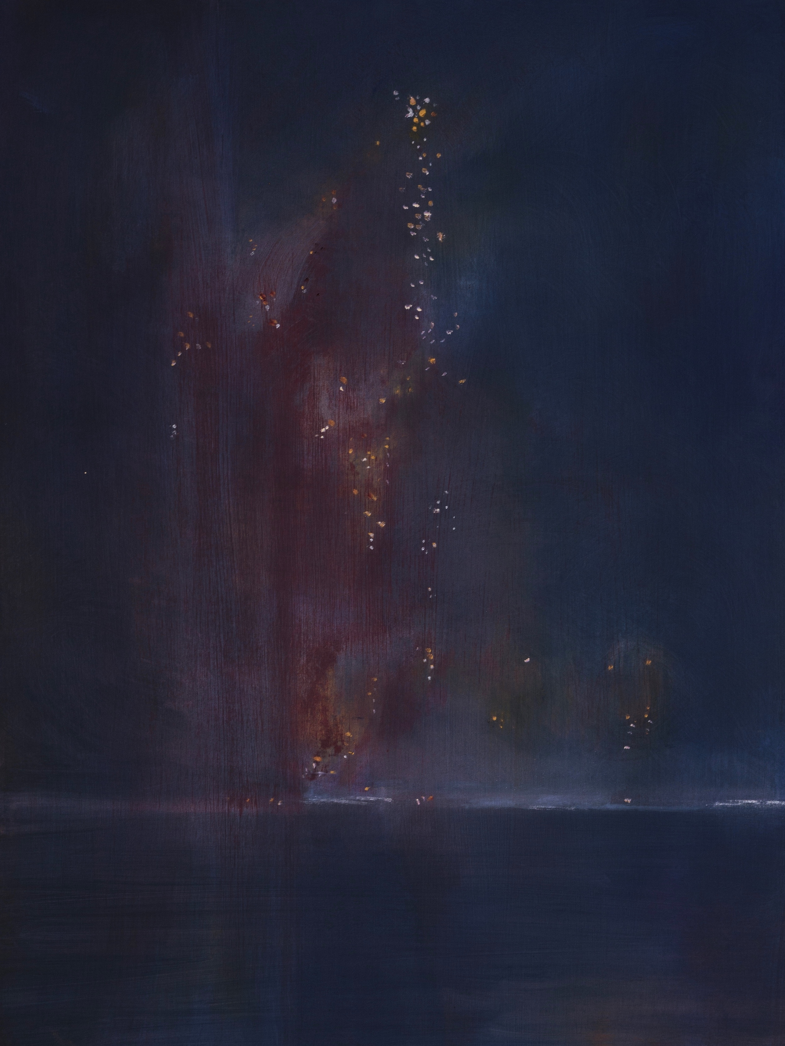 "Smoke on the Water" oil on wood 24"x18"
