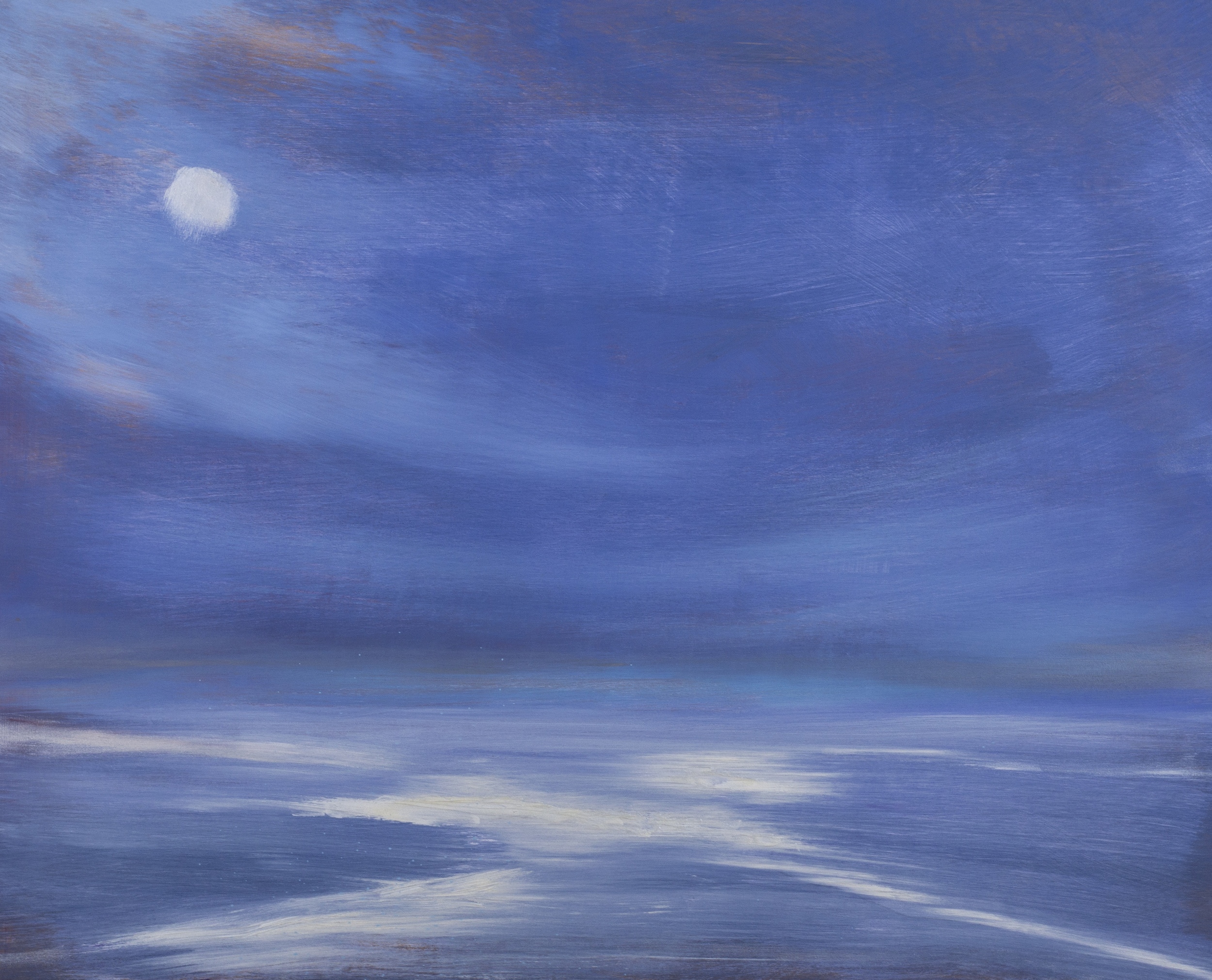"Snow Moon" Oil on wood