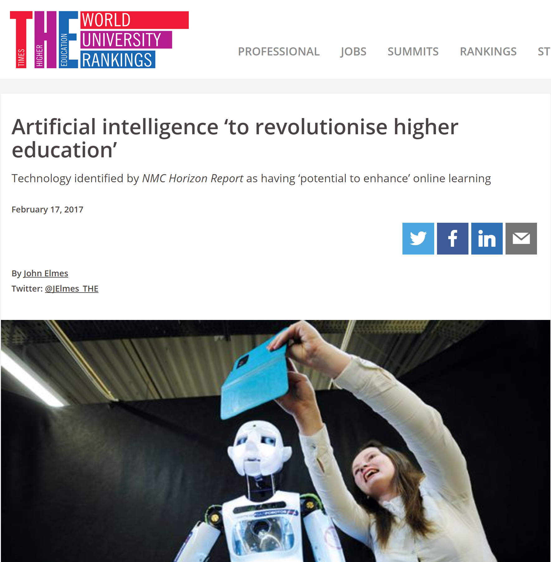 'Times Higher Education' Interview