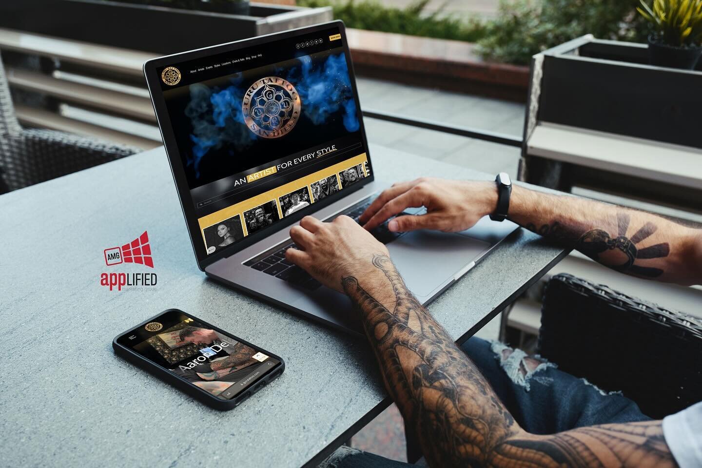 NEW! Guru Tattoo @gurutattoo got a brand new website design by @applifiedmarketinggroup in 2023! One of the best tattoo artists in the country @aarondellavedova and his amazing team have been incredible to work with as we reinvent their visual online