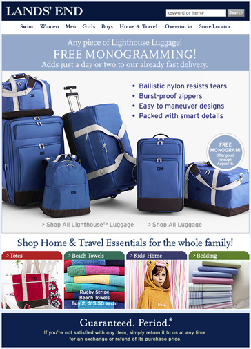 lands end lighthouse luggage