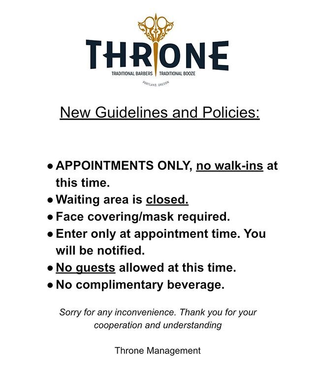 Updated guidelines for the the official reopening! We&rsquo;re looking forward to seeing everyone soon!