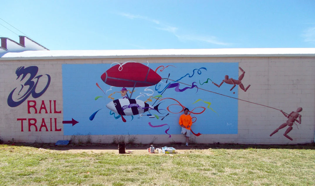 Bike Worx mural at the Rail Trail.