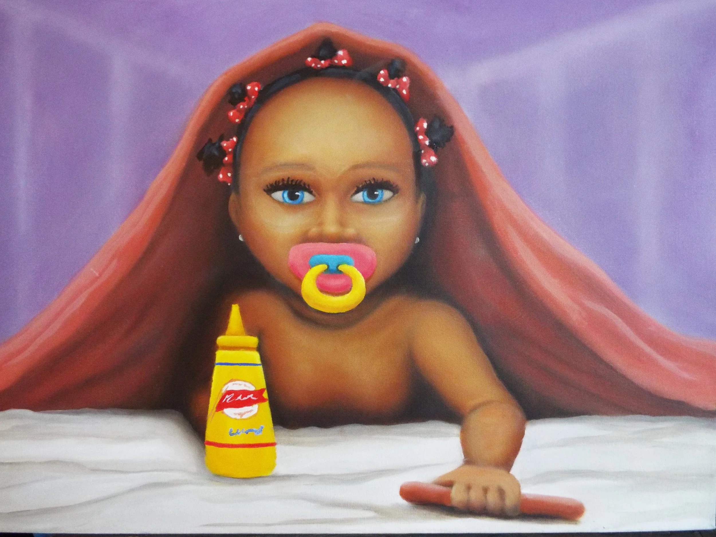 Pass the Mustard oil on canvas 24" x 18" 