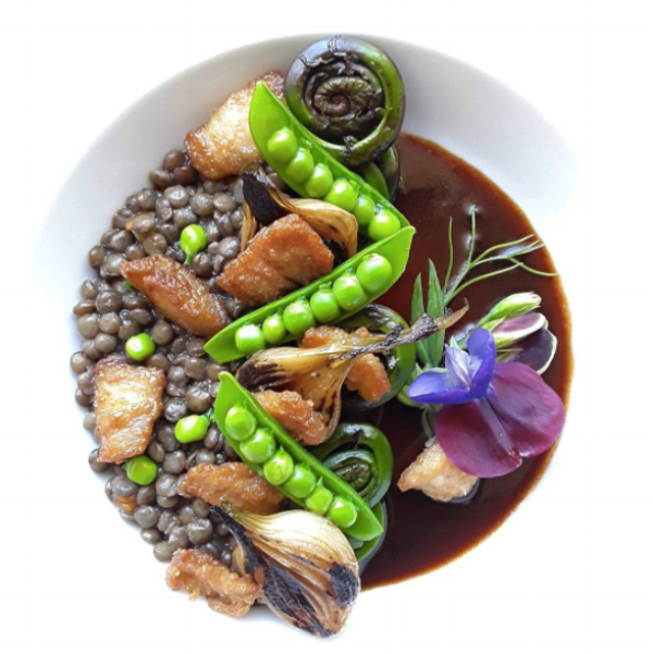 Scallops and Peas