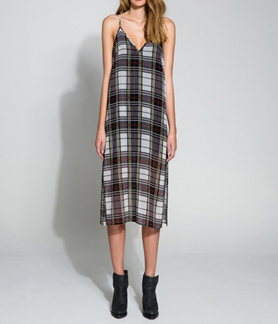 chinese dress ladies Black & White Plaid Dress Small