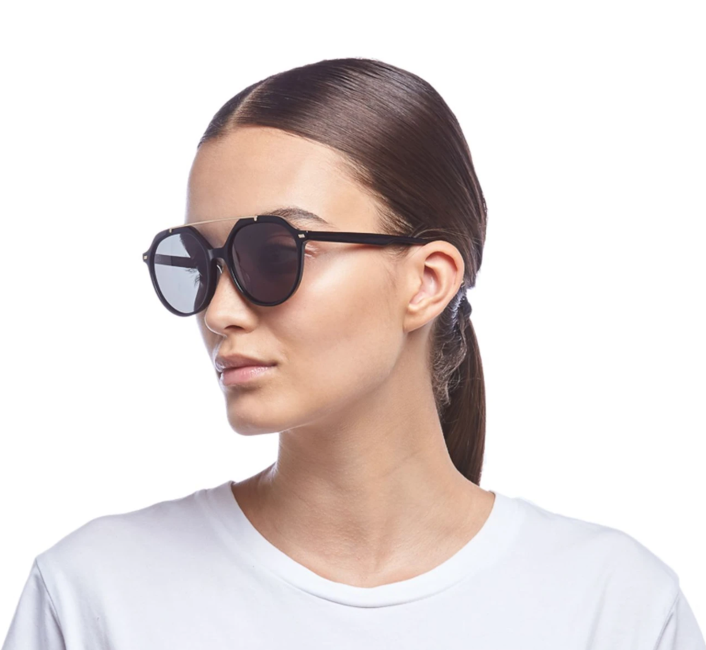 Le Specs - Tradeoff, D-Frame Women's Sunglasses, Black, Medium