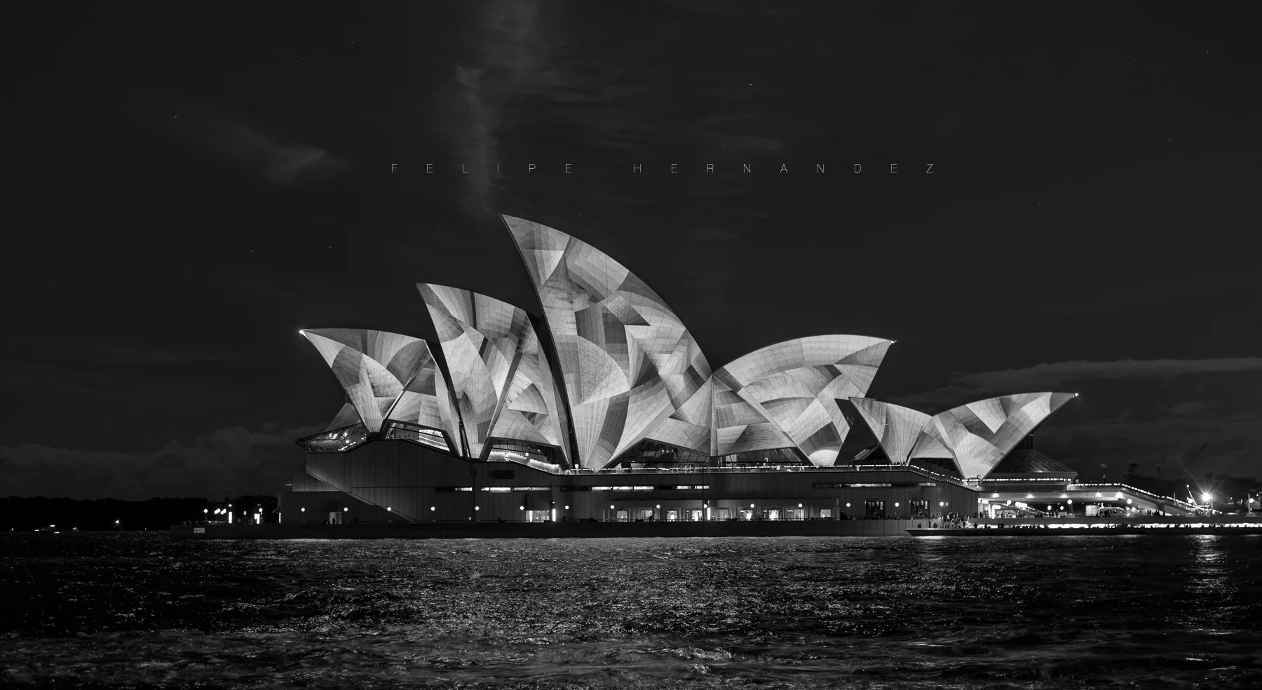  Sydney Opera House - Vivid festival B&amp;W 