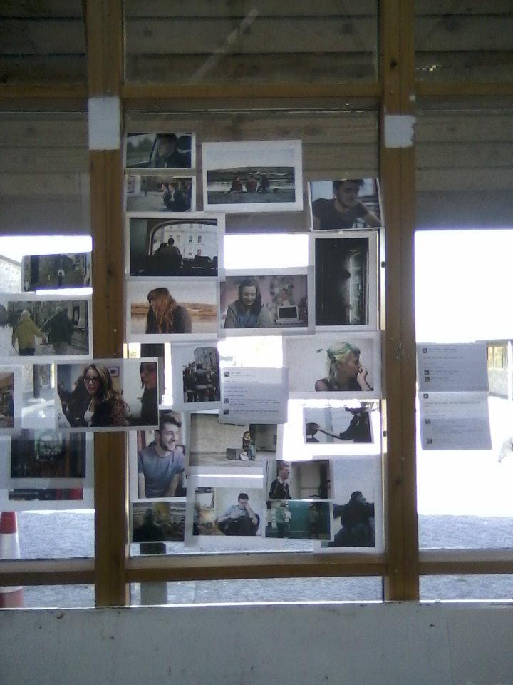 The view from my studio table in the second space that Rona & I shared, looking into the courtyard. It was often obscured by my work prints and wide edits, due to lack of wall space.