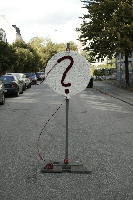 ?, (crochet, roadsign, 2010).