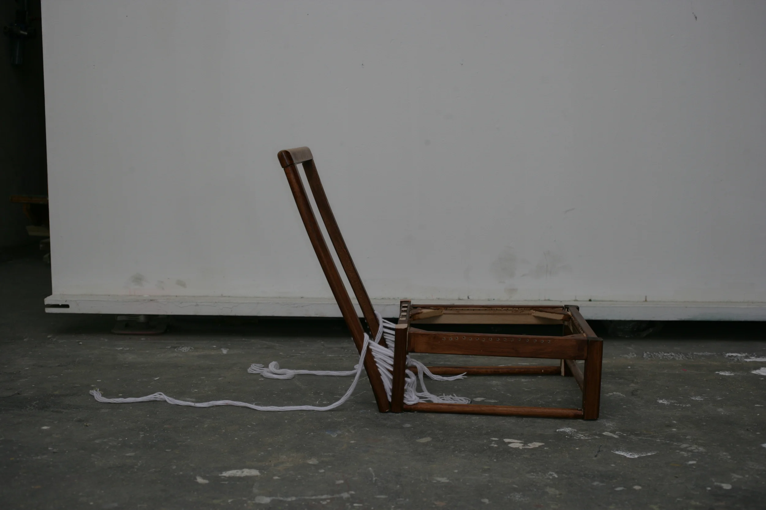 Proof Of Failure (seatless), (found furniture, embroidery, 2008).