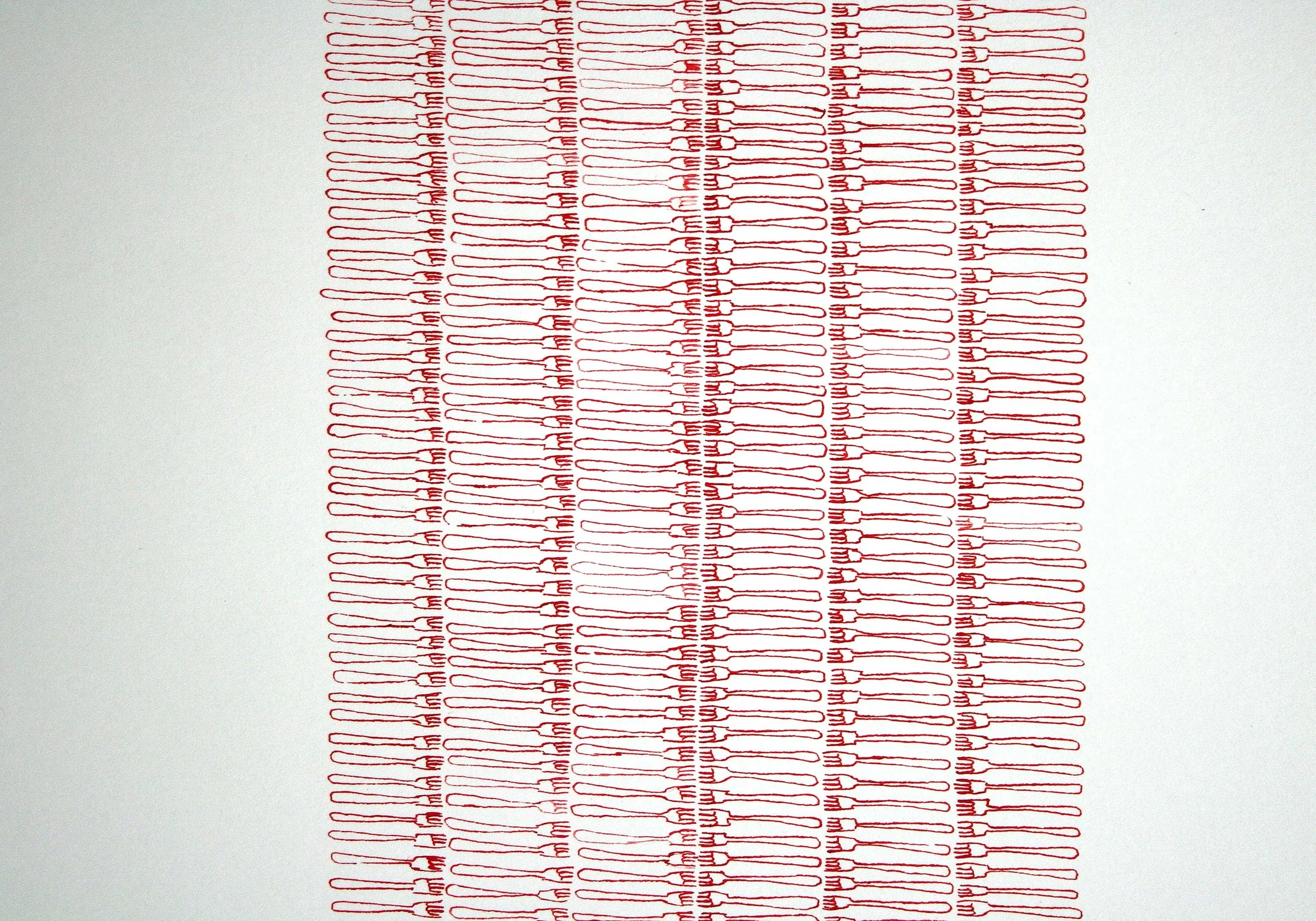 Opposing Lines (Stand off), (Pen and Ink drawing, 65cm x 50cm, 2014).