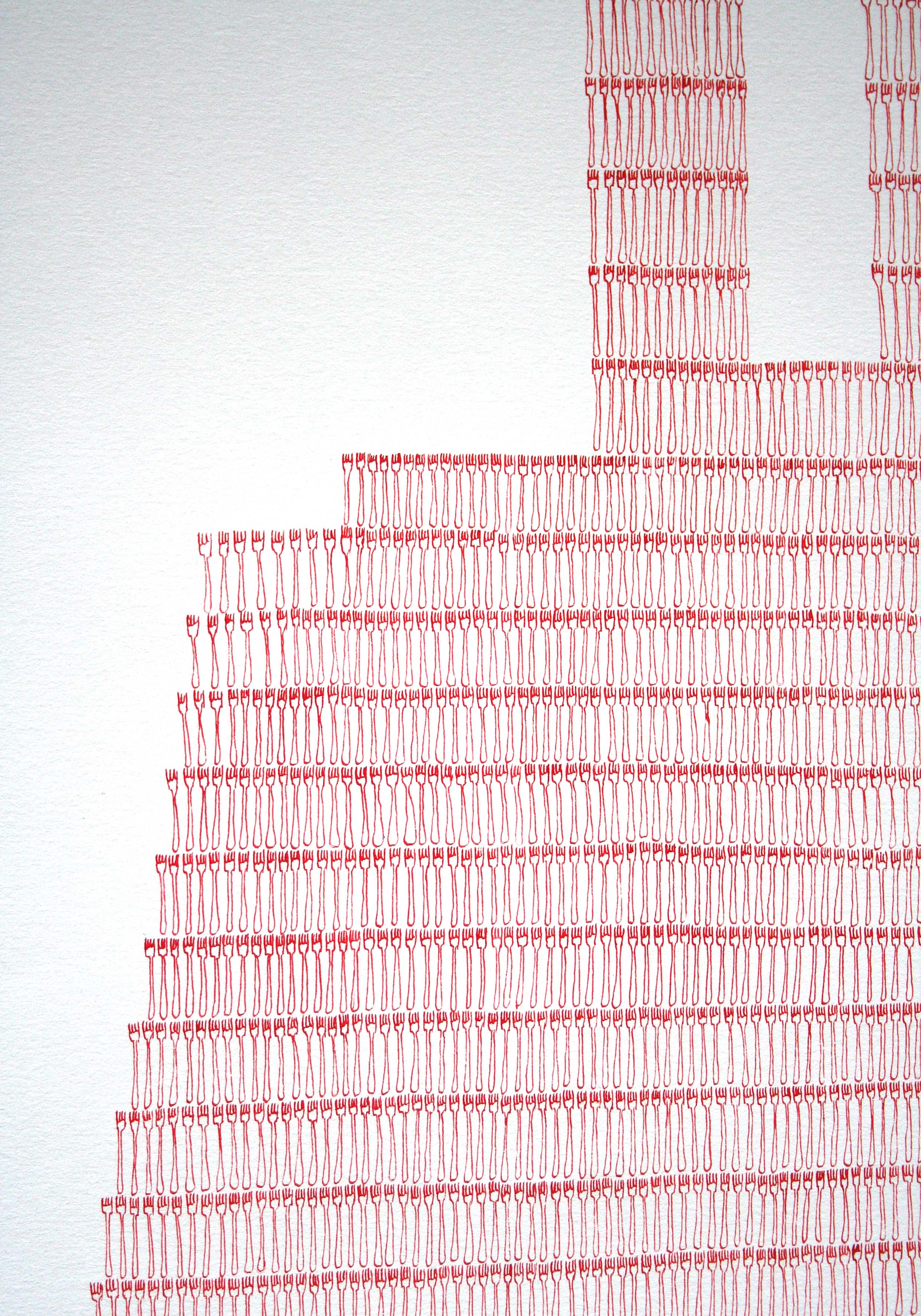 Mounting Opposition (close up), (Pen and Ink drawing, 65cm x 50cm, 2014).