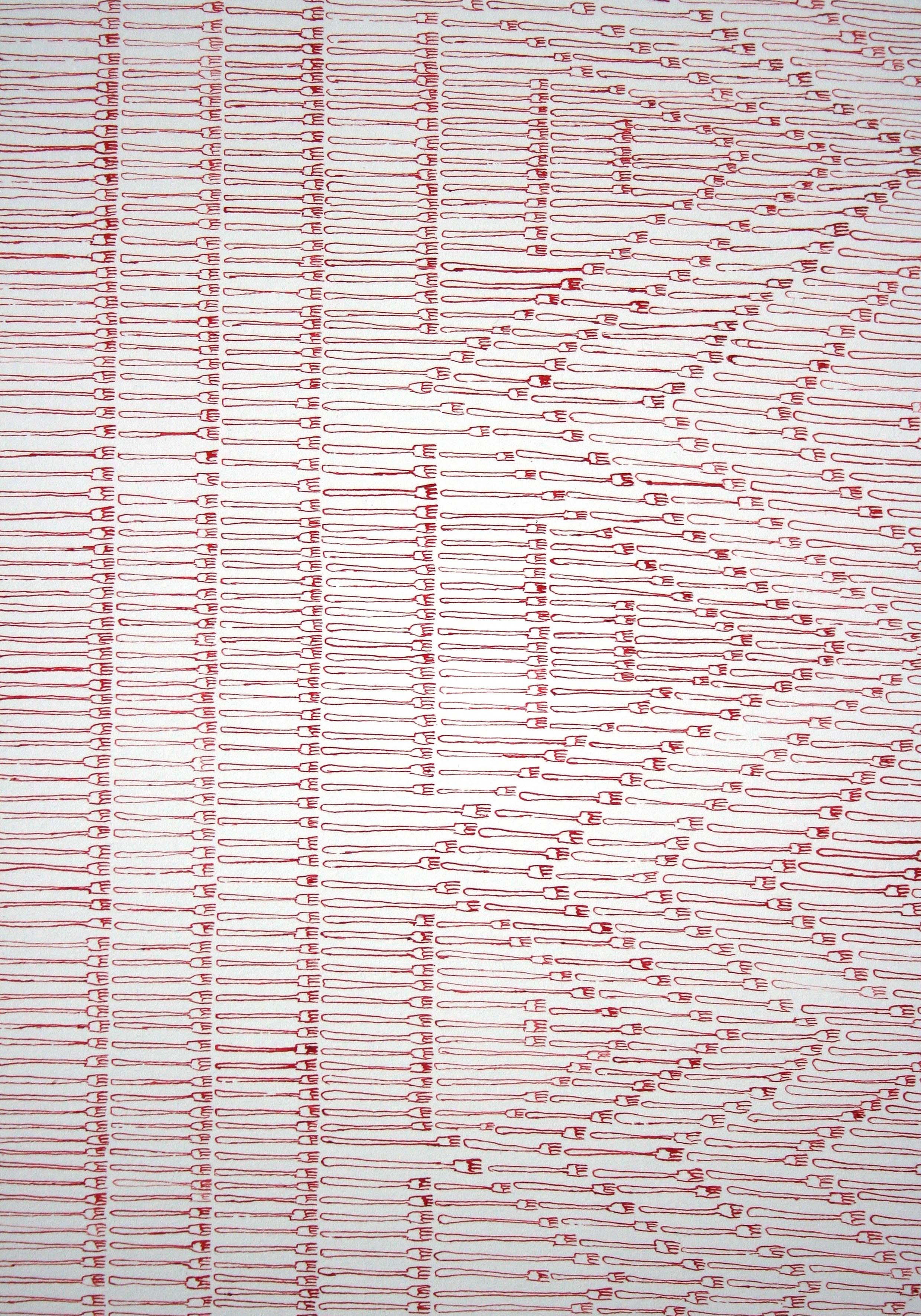 Opposing Lines (Tug Of War), detail, (Pen and Ink drawing, 65cm x 50cm, 2014).