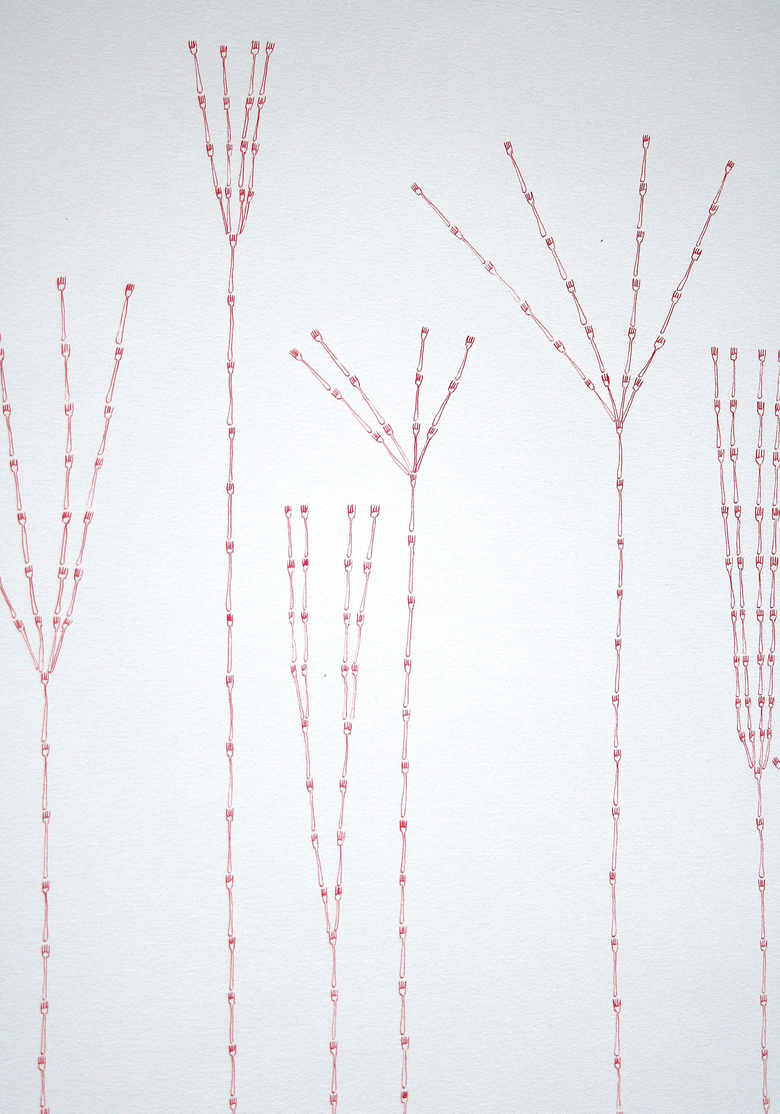 Growing Opposition (detail), (Pen and Ink drawing, 65cm x 50cm, 2014).