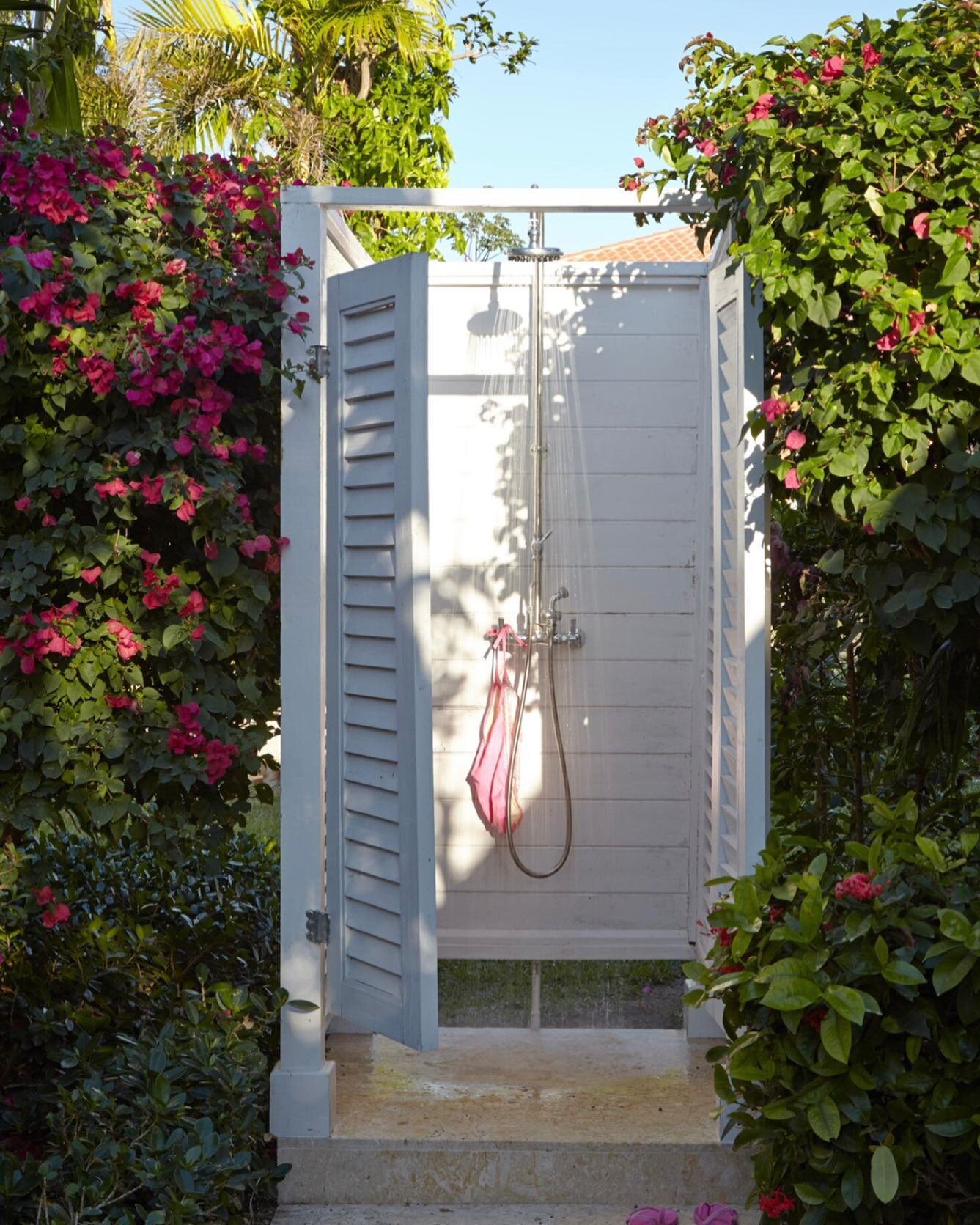My forever home will have an outdoor shower. #retirementplanning Design by @lindrothdesign