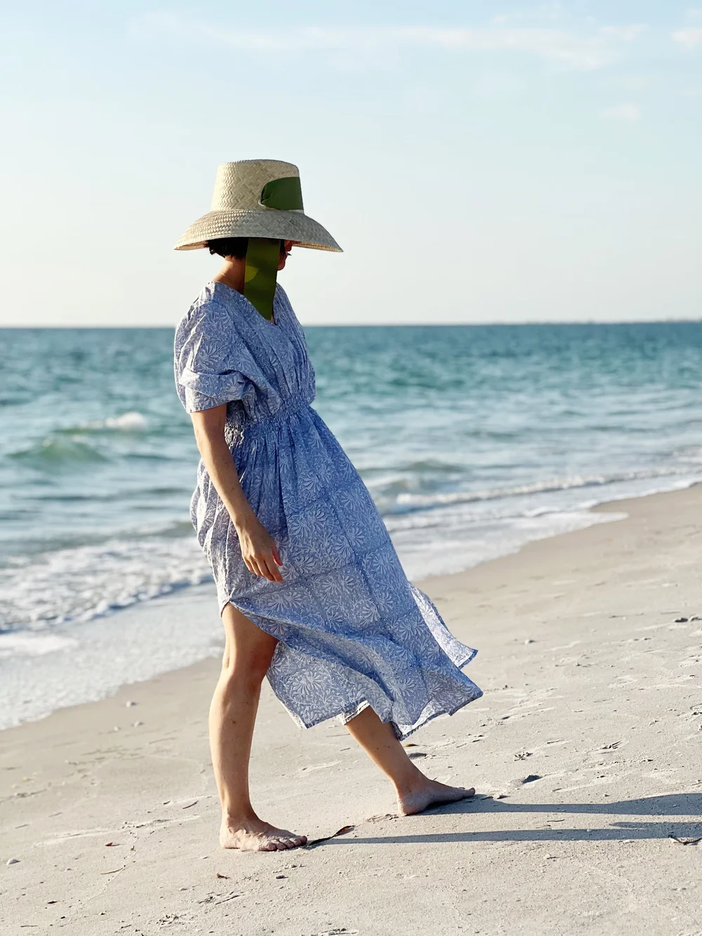 Smocked Boca Beach Dress - Periwinkle Blue  Alexandra Wood Design