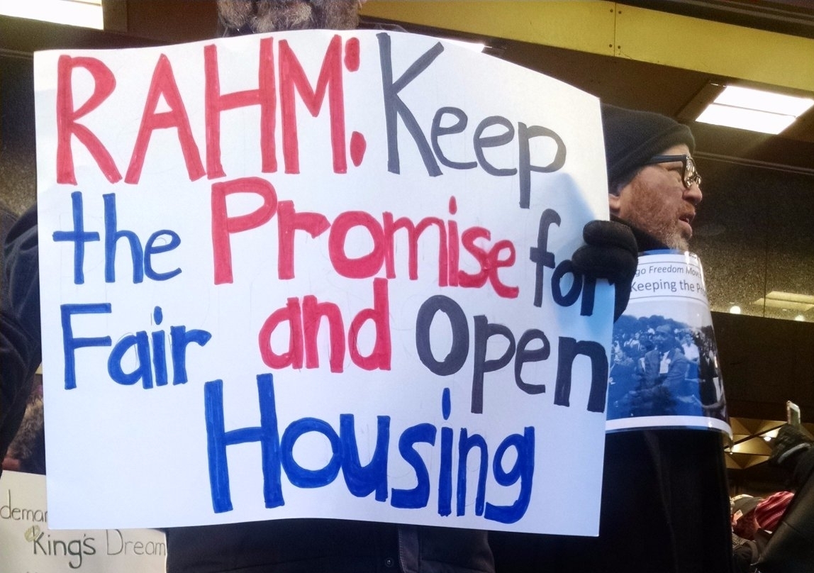 Seniors and allies disrupted Mayor Emanual's MLK Breakfast speech to demand he take action on CHA reform and pass the "Keeping The Promise" Ordinance.