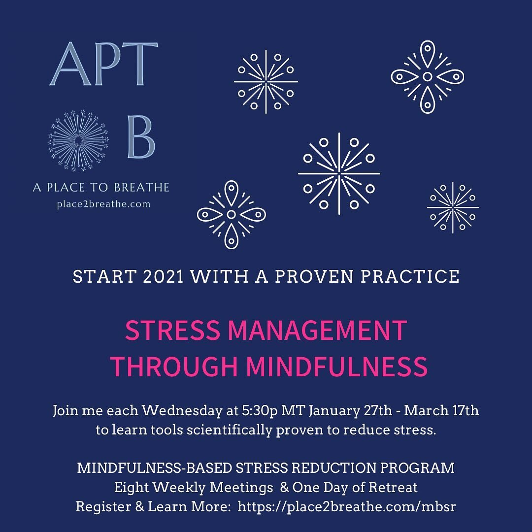 January 27th starts my 8-week Mindfulness-Based Stress Reduction course. I still have a few slots available. Register with the link in my bio, or dm me with any questions. 
.
#mbsr #mindfulness #stressmanagement #2021